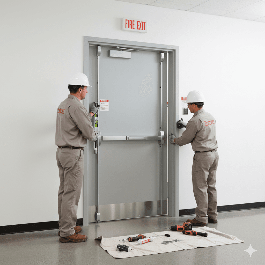 Osadenie protipožiarnych dverí